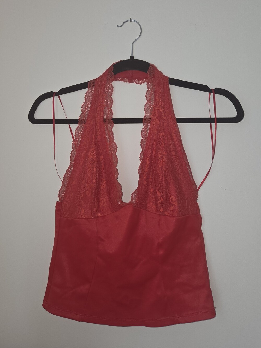 Urban Outfitters Red Lace Halter Top